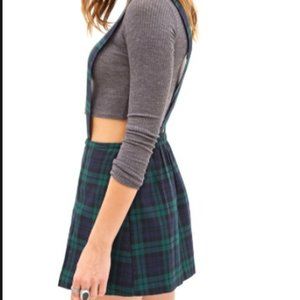 Green plaid mini skirt